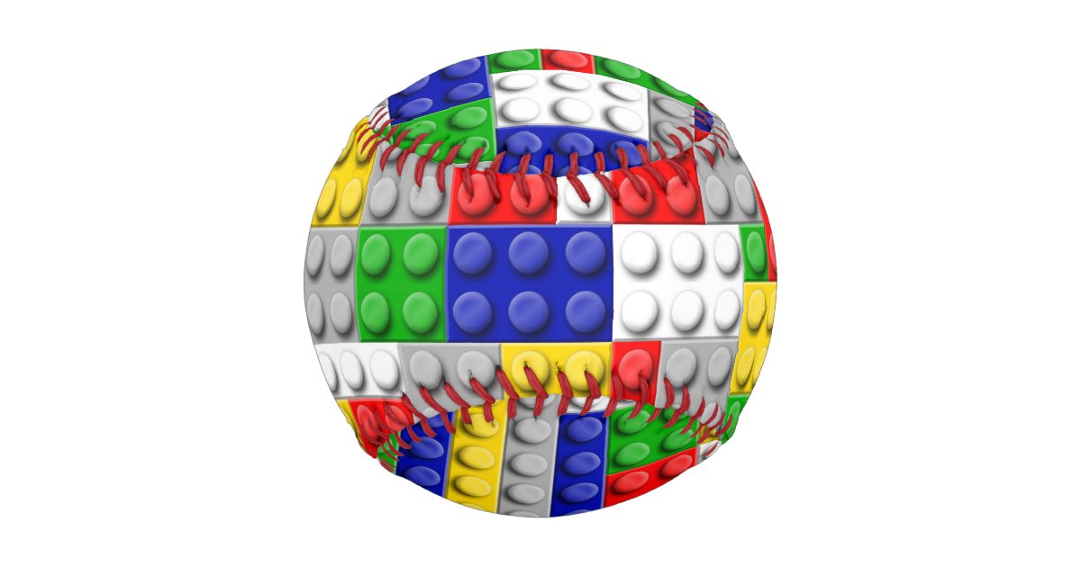 Toy Building Block Brick Boys Kids Pattern Baseball Zazzle