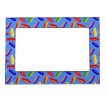 Toy Building Blocks On Blue Picture Frame at Zazzle