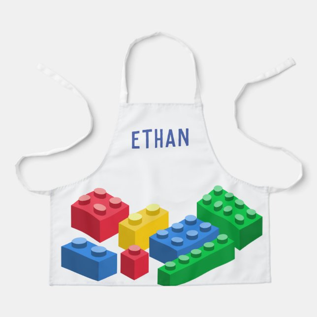 Toy building bricks colorful kids apron (Front)
