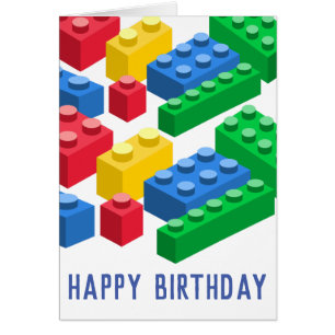 Toy building bricks colorful kids cards