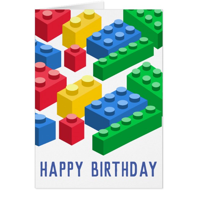 Toy building bricks colorful kids cards (Front)