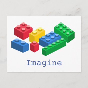 Toy Building Bricks Colorful Kids Postcard by Juicyhues at Zazzle