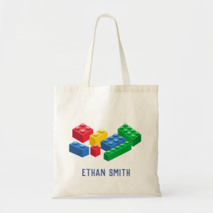 Toy building bricks colorful kids tote bag