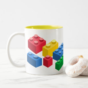 Toy building bricks colorful kids Two-Tone coffee mug