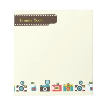 Toy Cameras Personalized Notepad by funkypatterns at Zazzle