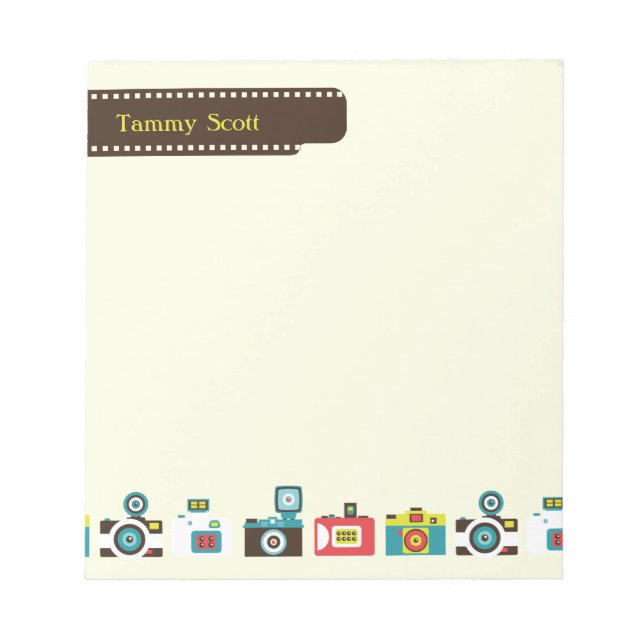 Toy Cameras Personalized Notepad (Front)