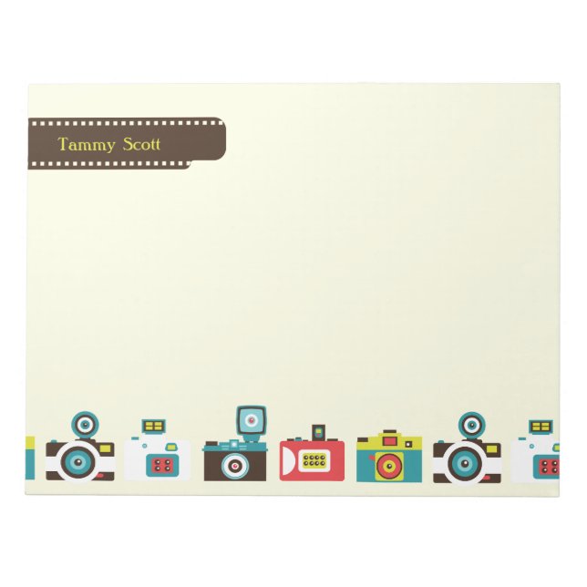 Toy Cameras Personalized Notepad (Front)