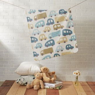 Toy Cars & Trucks | Dusty Blue Beig Baby Blanket