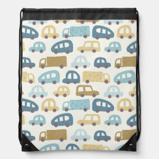 Toy Cars & Trucks | Dusty Blue Beig Drawstring Bag