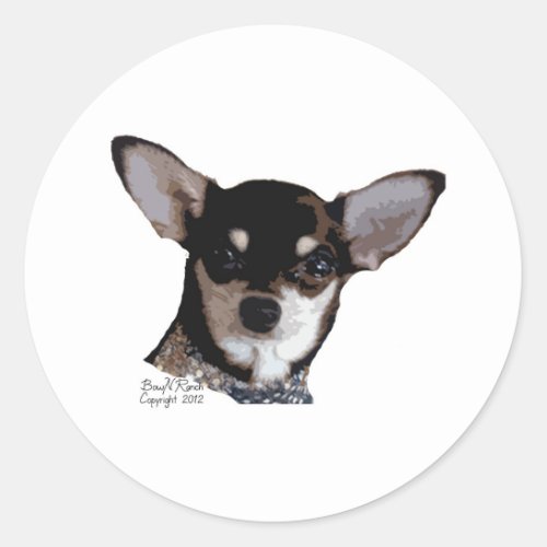 Toy Chihuahua Black and Tan Classic Round Sticker