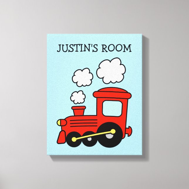 Toy choo choo train boy's nursery art canvas print (Front)