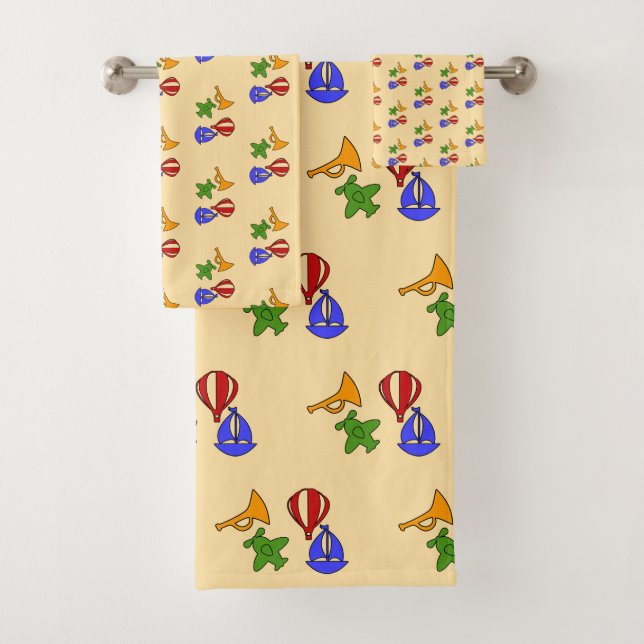 Toy Collection Kids Cream Bath Towel Set (Insitu)