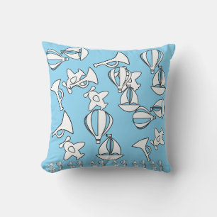 Toy Collection Kids Trim Lt Blue Throw Pillow