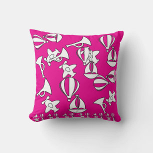 Toy Collection Kids Trim Magenta Throw Pillow