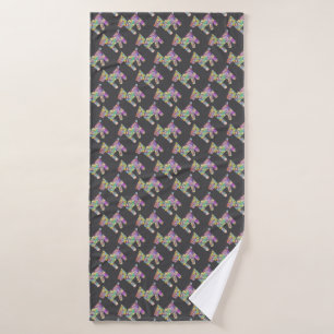 Toy Dog Repeat Dk Gray Doggie Bath Towel