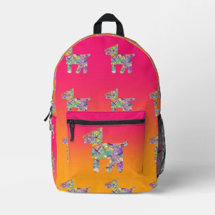 Toy Dogs Kids Pink Yellow Printed Backpack