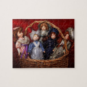 Toy - Dolls - A basket of Victorian dolls  Jigsaw Puzzle