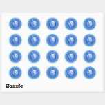 Toy Dreidel Classic Round Sticker<br><div class="desc">A Sticker Designed Hanukkah Toy Dreidel In Blue And Silver For Mailings Or Party Favor Bags</div>