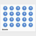 Toy Dreidel Classic Round Sticker<br><div class="desc">A Sticker Designed Hanukkah Toy Dreidel In Blue And Silver For Mailings Or Party Favor Bags</div>