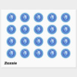 Toy Dreidel Classic Round Sticker<br><div class="desc">A Sticker Designed Hanukkah Toy Dreidel In Blue And Silver For Mailings Or Party Favor Bags</div>