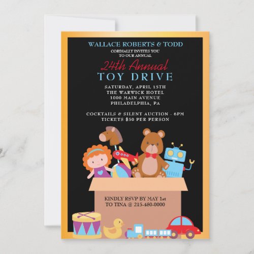 TOY DRIVE Auction Corporate Gala Fundraiser Invitation