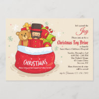 Toy Drive Christmas Party Invitation