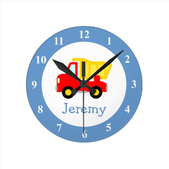 Toy Dump Truck Wall Clock For Kids Bedroom Nursery