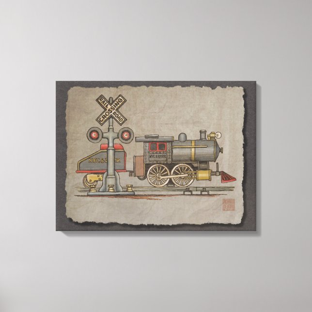 Toy Electric Train Canvas Print (Front)
