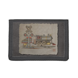 Toy Electric Train Tri-fold Wallet