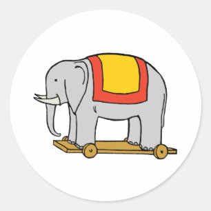 Toy Elephant Vintage Art Sticker