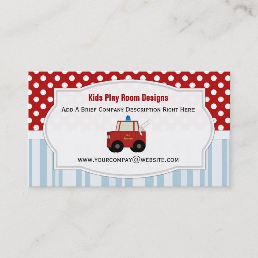Customizable Toy Firetruck Business Cards
