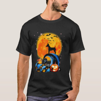 Toy Fox Terrier And Yellow Moon Halloween Funny Do T-Shirt