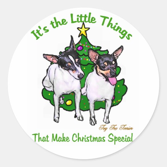 Toy Fox Terrier Christmas Gifts Classic Round Sticker