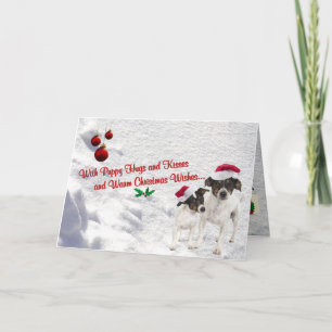 Toy Fox Terrier Christmas Snow Scene Greeting Card