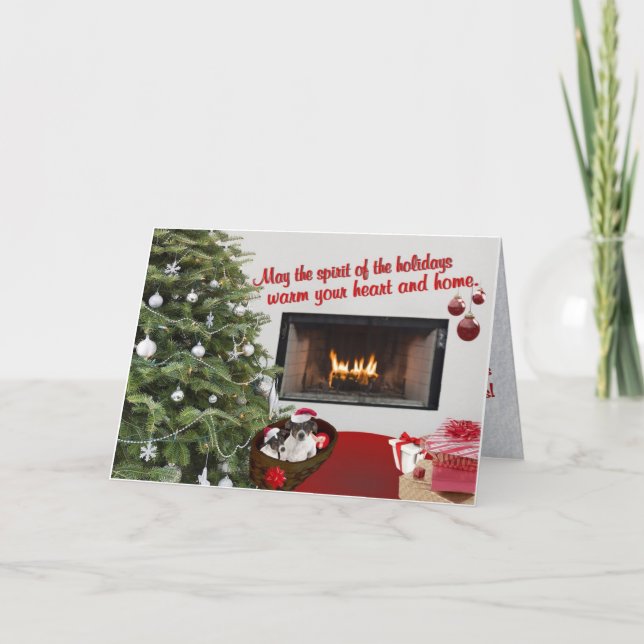 Toy Fox Terrier Christmas Wishes Greeting Card (Front)