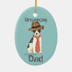 Toy Fox Terrier Dad Ceramic Ornament