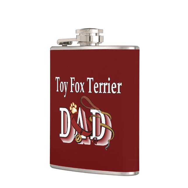Toy Fox Terrier Dad Gifts Flask (Left)