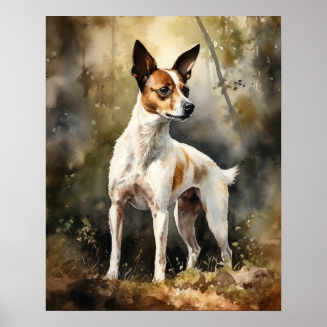 Toy Fox Terrier Dog Art Print Poster (Front)