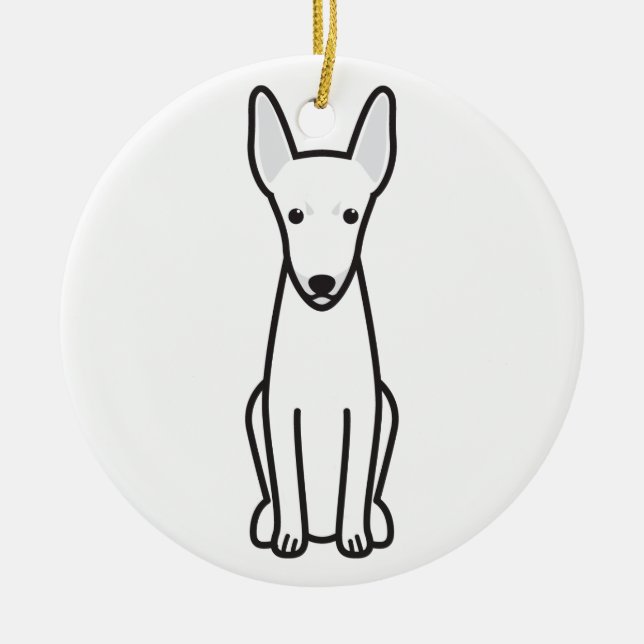 Toy Fox Terrier Dog Cartoon Ceramic Ornament (Front)