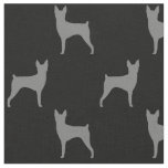 Toy Fox Terrier Dog Silhouettes Patterned Fabric