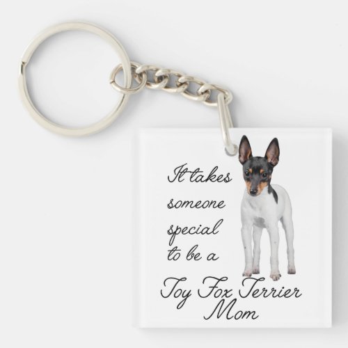 Toy Fox Terrier Mom Keychain