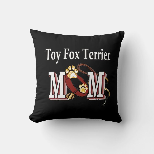 Toy Fox Terrier Mom Throw Pillow (Front)