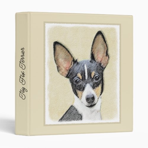 Toy Fox Terrier Painting _ Cute Original Dog Art 3 Ring Binder