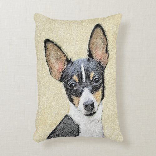 Toy Fox Terrier Painting _ Cute Original Dog Art Accent Pillow