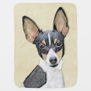 Toy Fox Terrier Painting - Cute Original Dog Art Baby Blanket