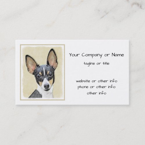 Toy Fox Terrier Painting _ Cute Original Dog Art Business Card