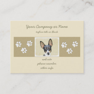 Toy Fox Terrier Painting - Cute Original Dog Art Business Card