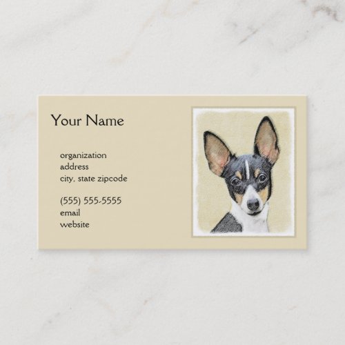 Toy Fox Terrier Painting _ Cute Original Dog Art Business Card