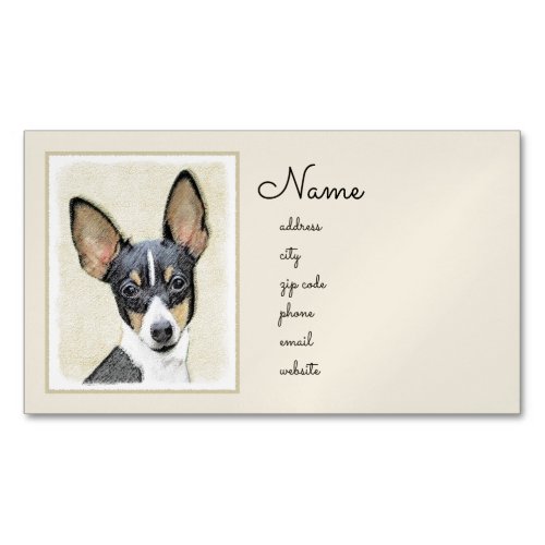 Toy Fox Terrier Painting _ Cute Original Dog Art Business Card Magnet