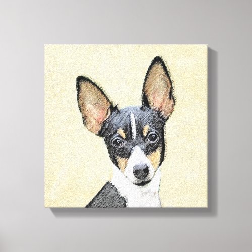 Toy Fox Terrier Painting _ Cute Original Dog Art Canvas Print